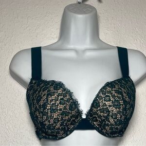 Victoria's Secret Dark Green Lace Bra